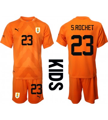 Uruguay Sergio Rochet #23 Målvakt Borta Kläder Barn VM 2022 Kortärmad (+ Korta byxor)